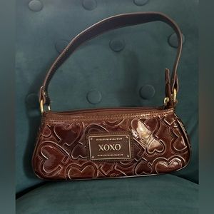Brown xoxo patton leather shoulder bag